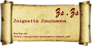 Zsigovits Zsuzsanna névjegykártya